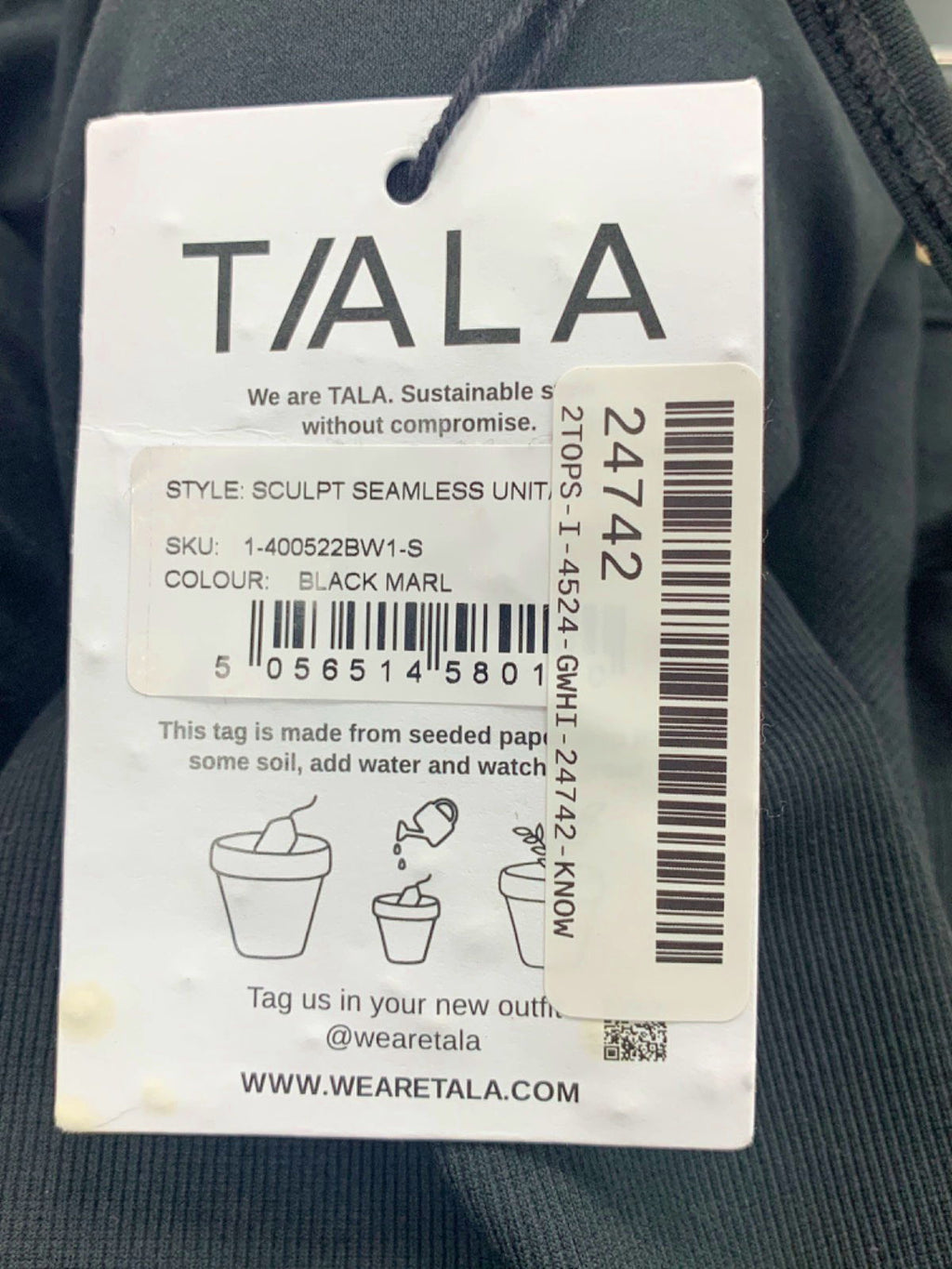 TALA Black Sculpt Seamless Unitard UK S