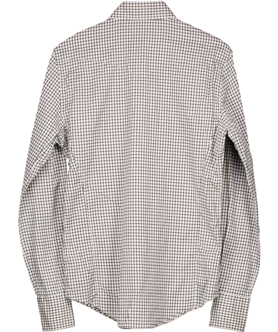 Tom Ford White Checked Cotton Shirt UK S