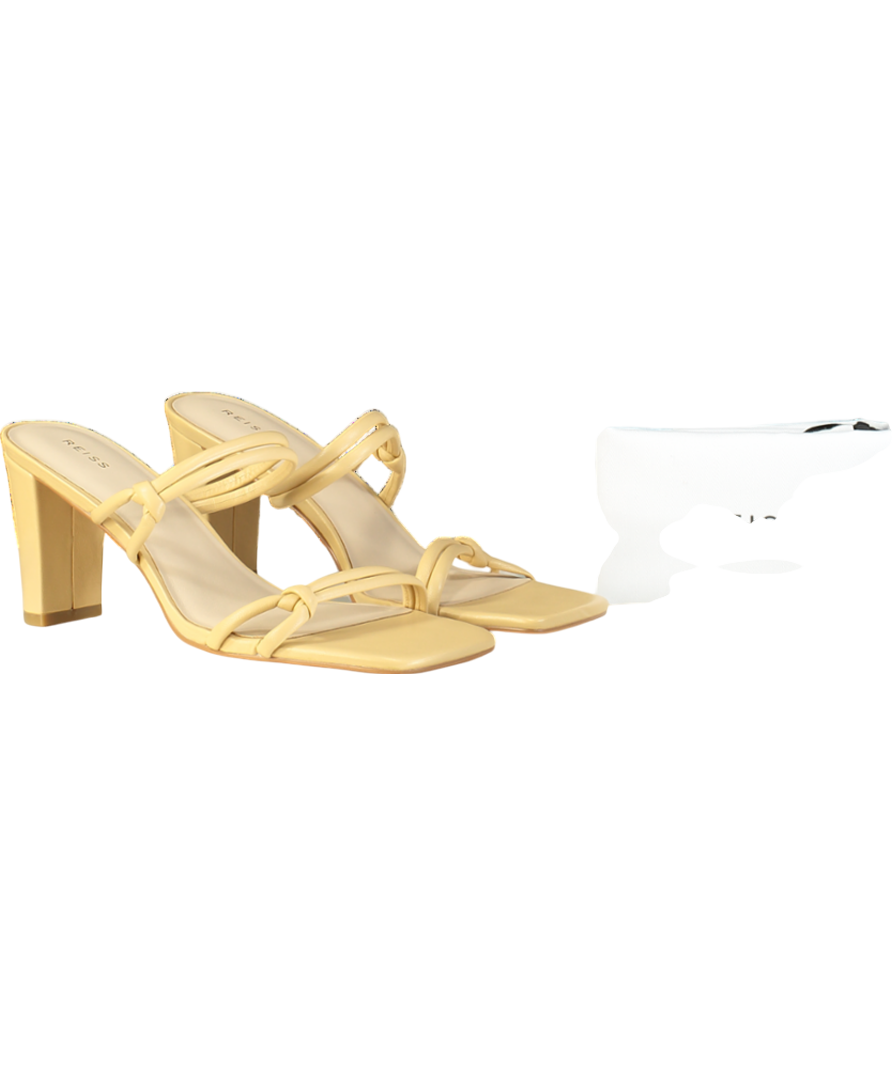 REISS Beige Emmy-block Heel Mid Sandal UK 6 EU 39 👠