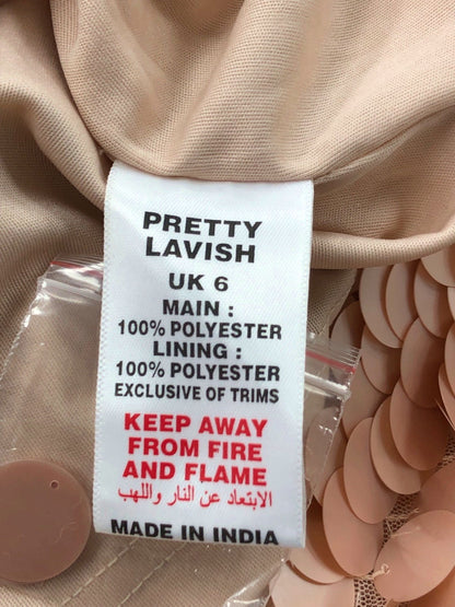 Pretty Lavish Rose Gold Sequin Mini Dress UK 6