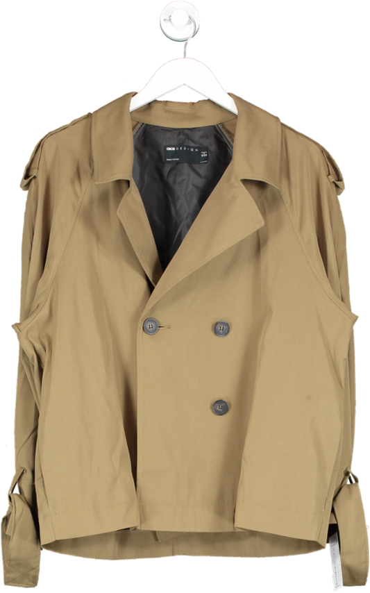 ASOS Brown Short Twill Trench Coat UK 8