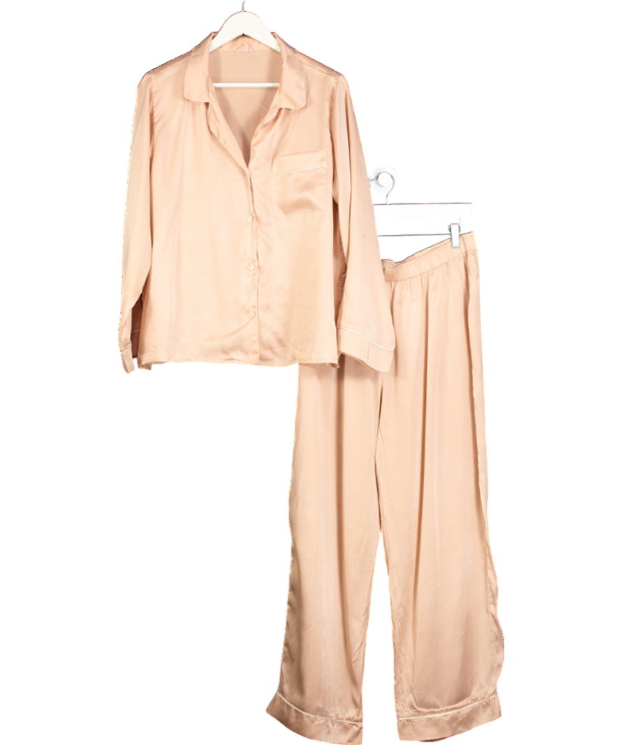 Eberjey Pink Inez Silk Pyjama Set UK L