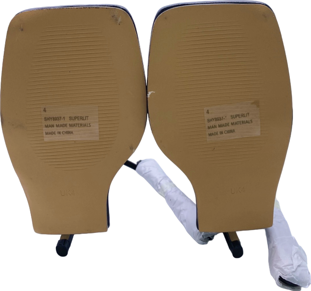 EGO Black Superlit Strappy Heels UK 4