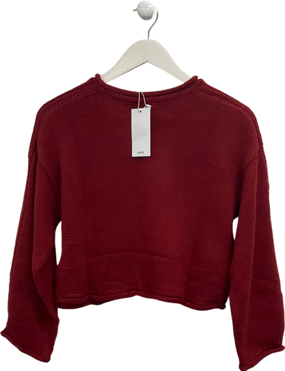 MANGO Red Cropped Knitted Sweater UK XS