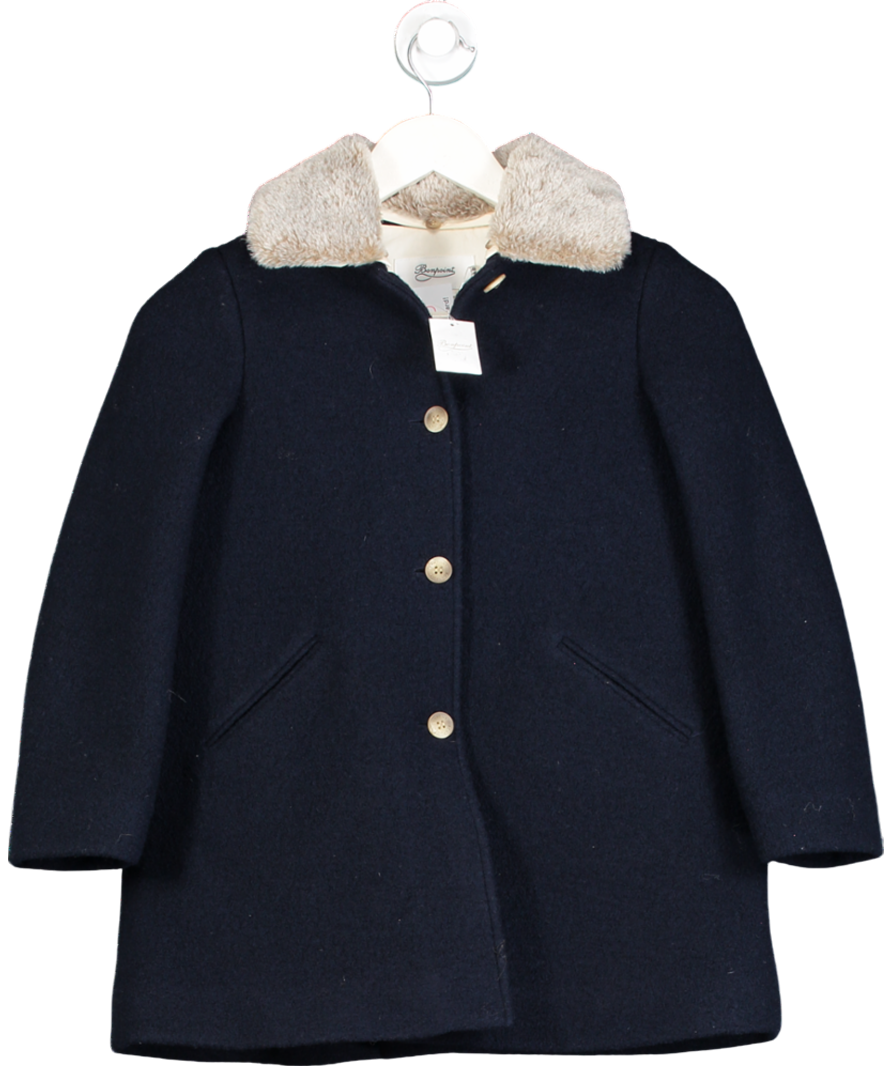 Bonpoint Blue Temaggie Wool Coat 8 Years