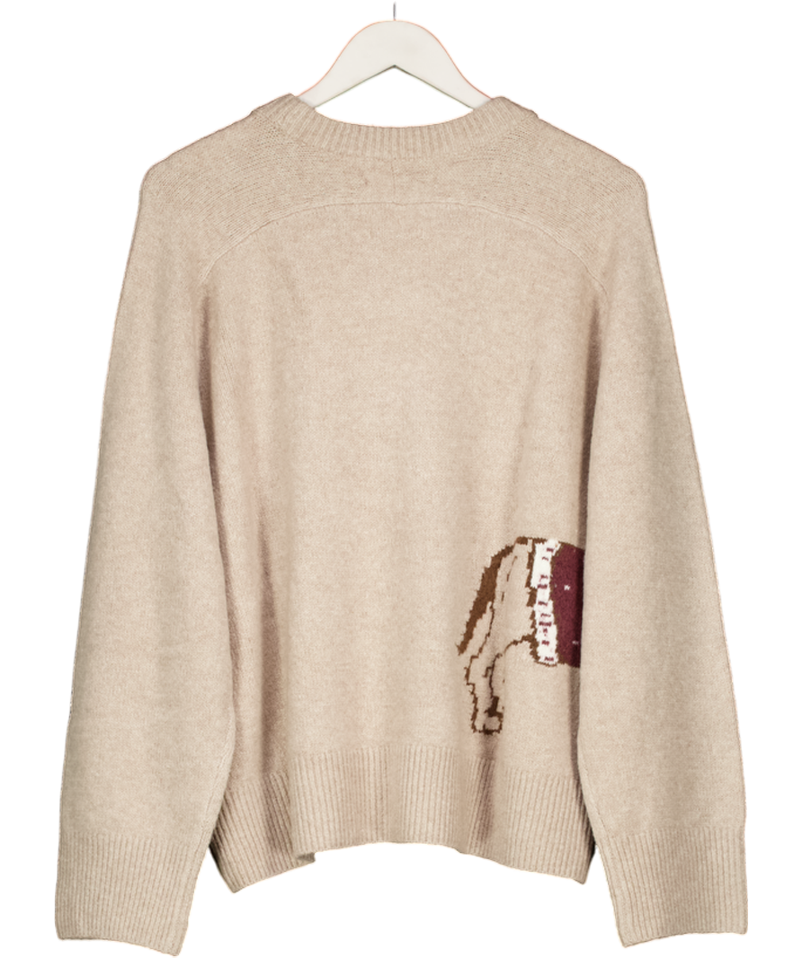 Abercrombie & Fitch Beige The A&f Madeline Dog Crew Sweater UK L