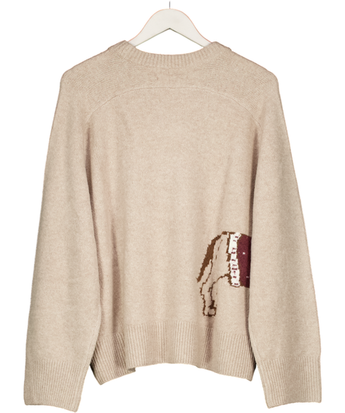 Abercrombie & Fitch Beige The A&f Madeline Dog Crew Sweater UK L