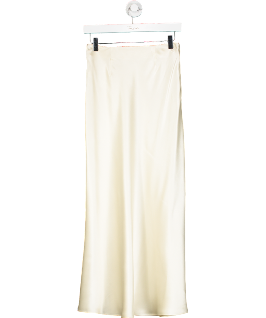 LilySilk Cream Silk Maxi Skirt With Flare Hem UK 6