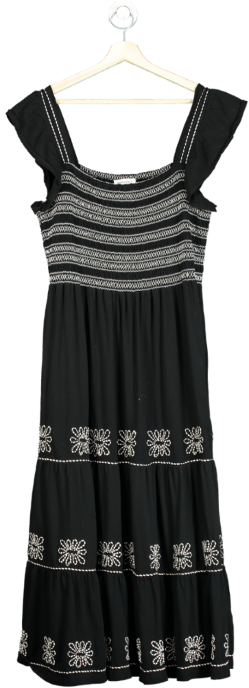Monsoon Black Embroidered Maxi Dress UK L