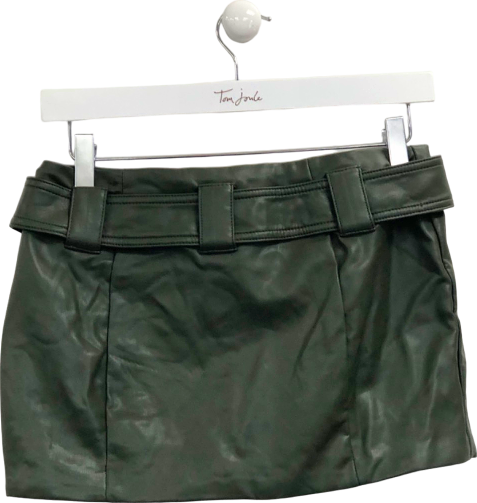 Mistress Rocks Dark Green Mini Skirt with Belt UK S