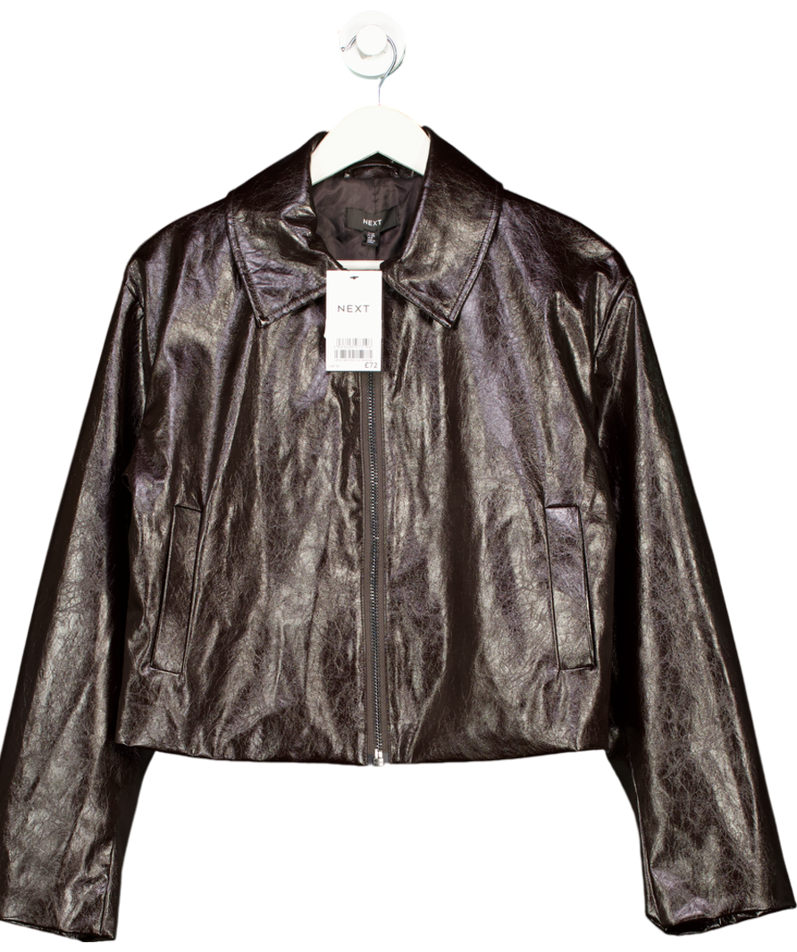 Next Brown Faux Leather Jacket UK 10