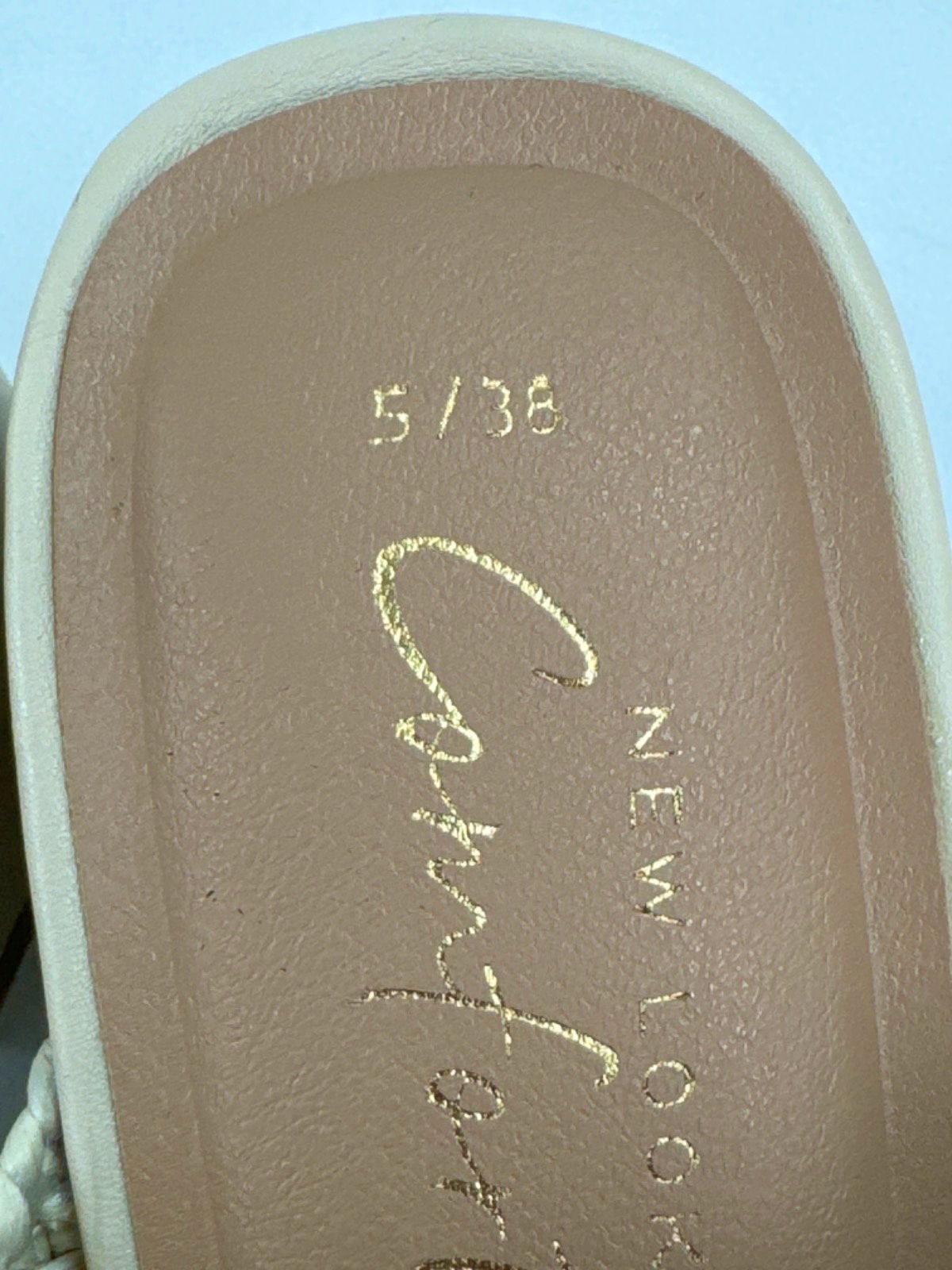 New Look Beige Crochet Heeled Sandals EU 38 UK 5