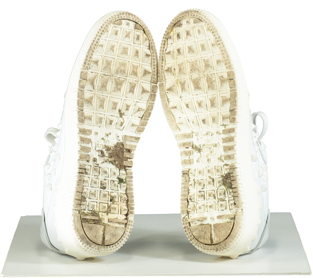 Valentino White Garavani Rockstud Rock Be Low-Top Sneakers UK 9