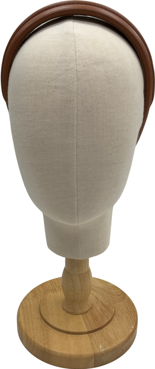 Brown Faux Leather Tan Headband One Size