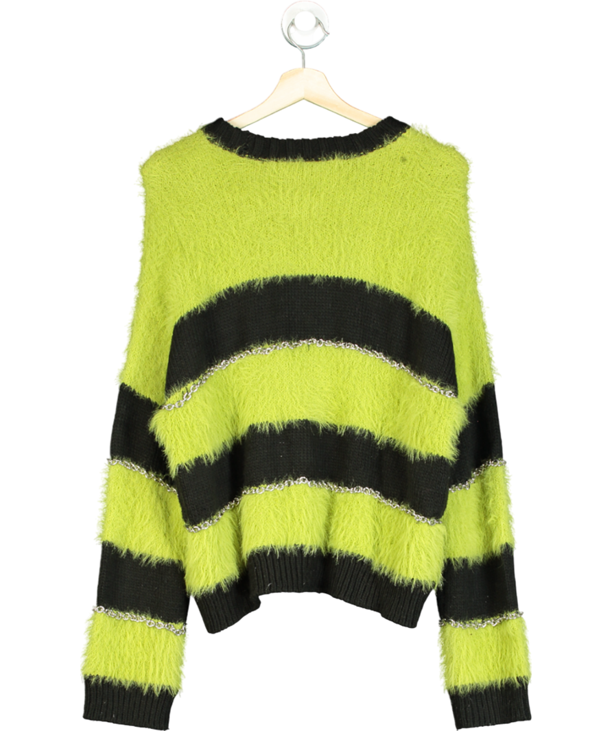 The Ragged Priest Green Chain Stripe Jumper UK S