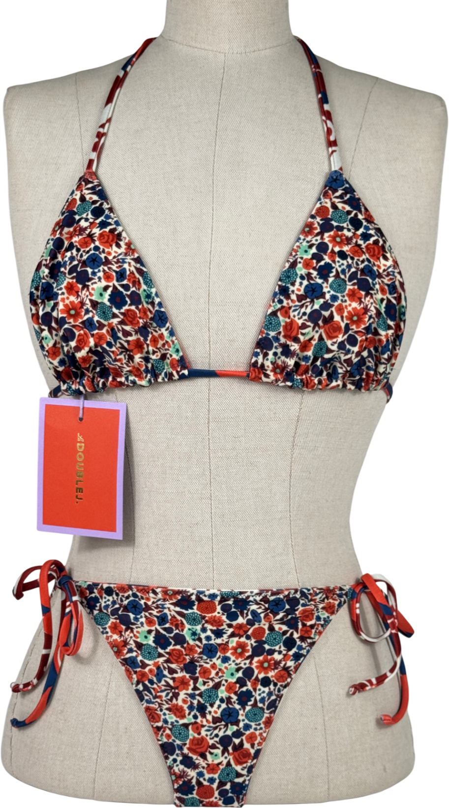 LA DOUBLEJ Multicoloured 2-piece Moonflower Reversible Bikini Set UK M