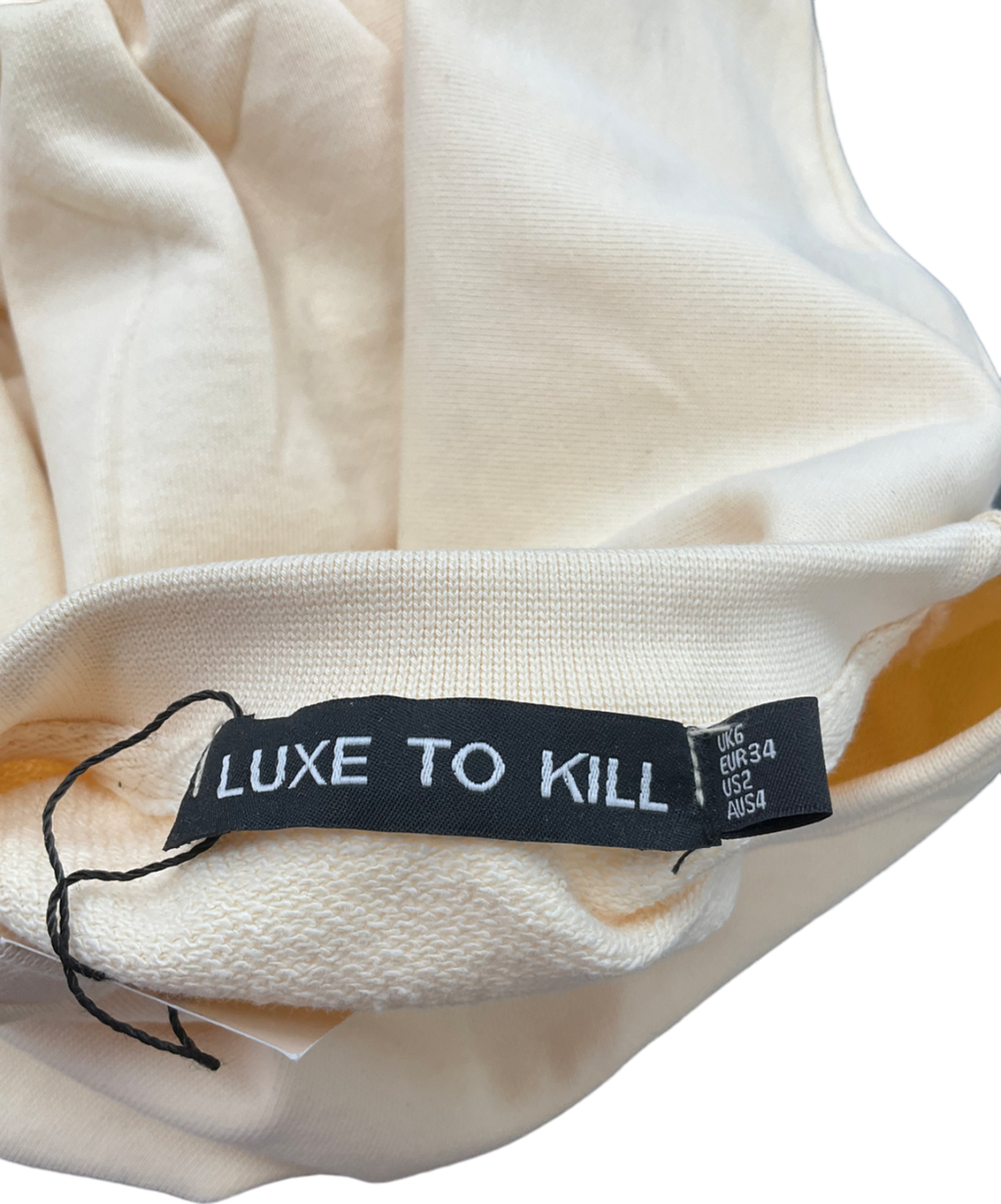 luxe to kill Beige Movement Cropped Crew Neck UK 6