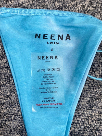 Neena Blue Thong Bottom UK S