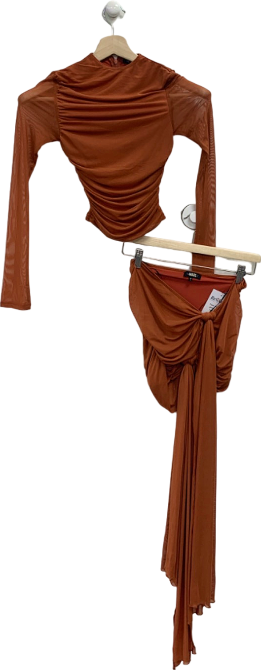 Mars the Label Rust Ruched Co-Ord Set UK 6