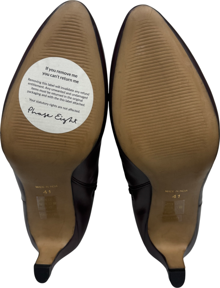 Phase Eight Burgundy Leather Knee Boots UK 8 EU 41 👠