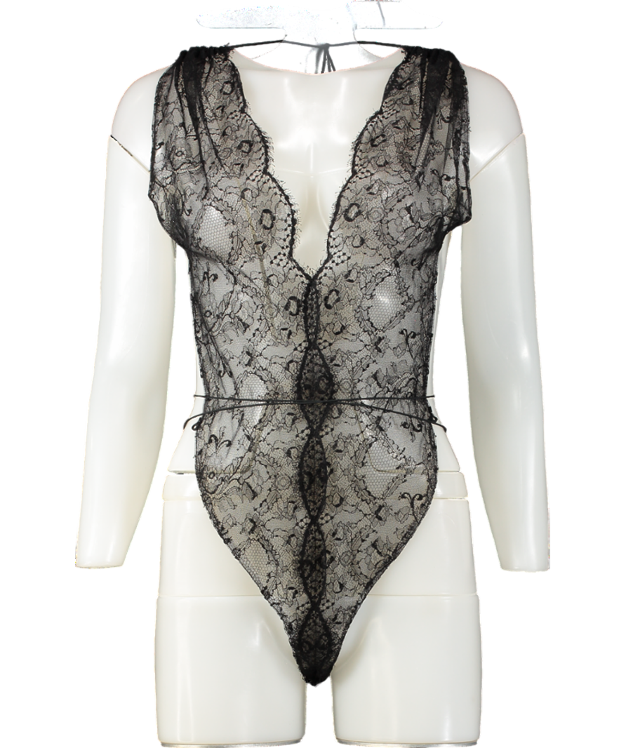 Victoria Beckham Lace Bodysuit In Black UK 4