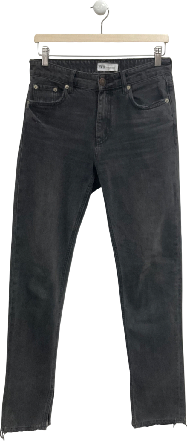 ZARA Black Split Hem Jeans UK 8