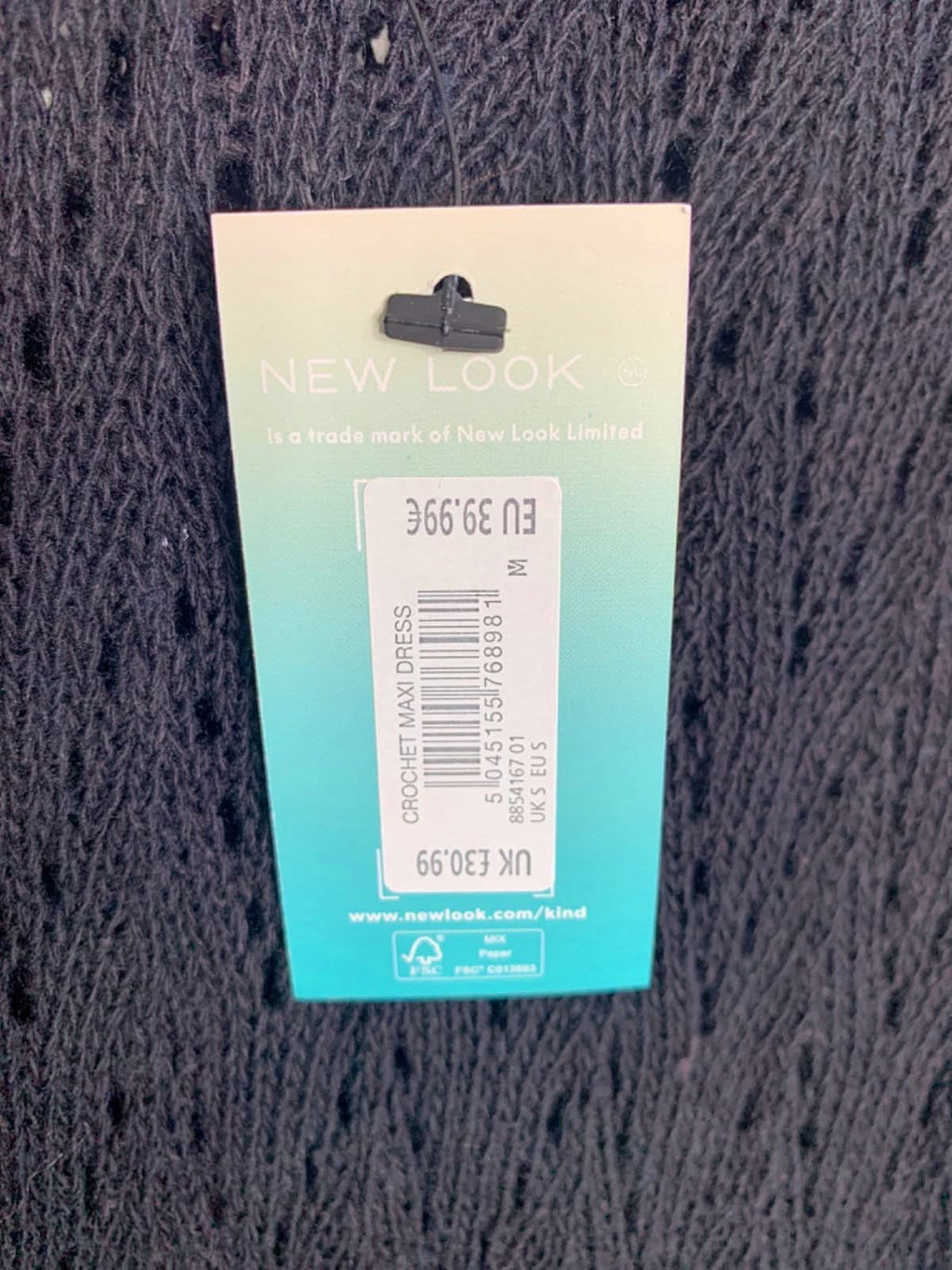 New Look Black Crochet Maxi Dress S