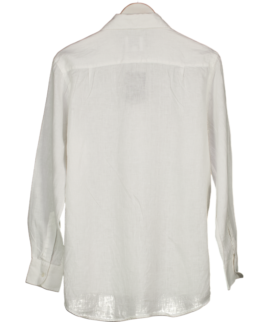 WNU White The Boyfriend Linen Shirt UK M