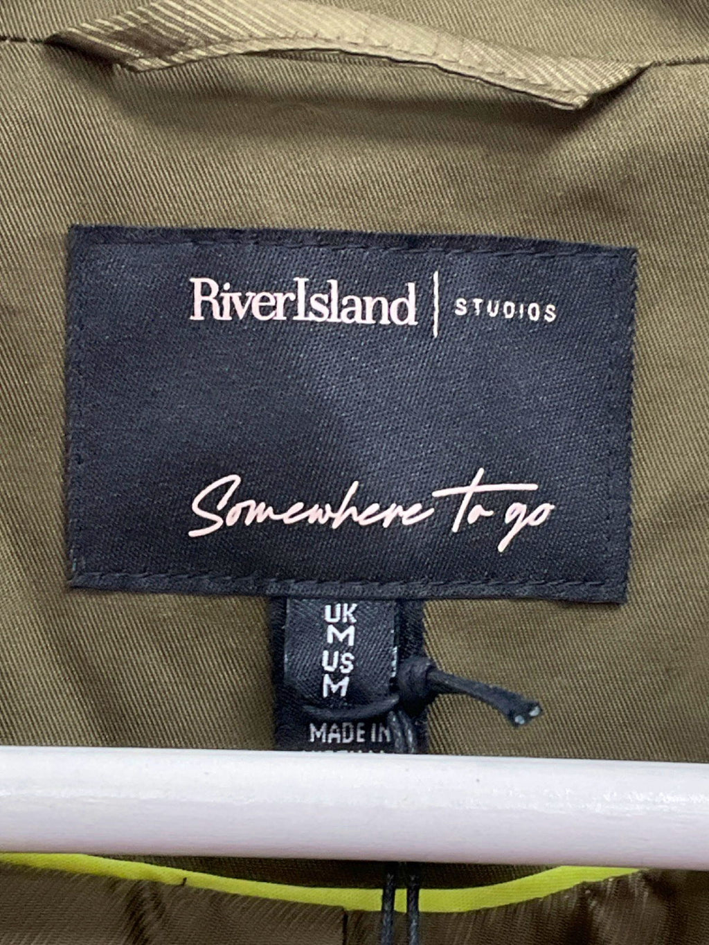 River Island Khaki Somewhere To Go Trench Coat UK M