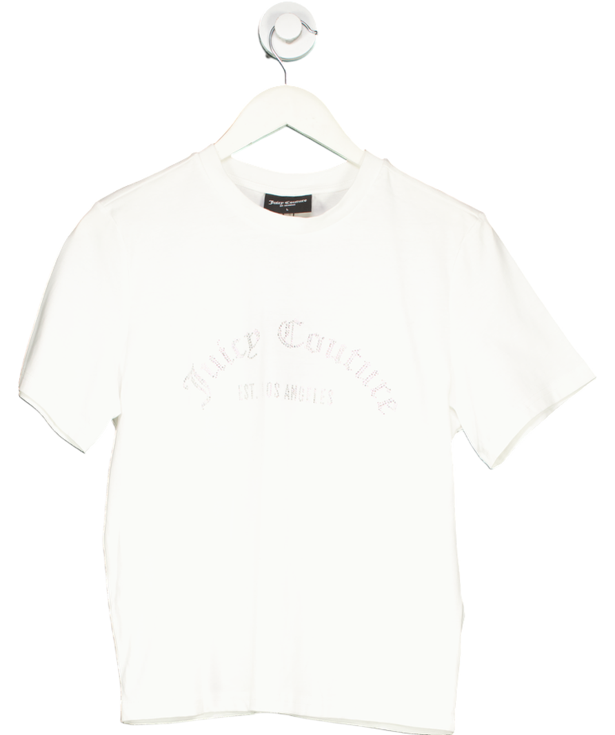 Juicy Couture White Diamante Noah T-shirt UK L