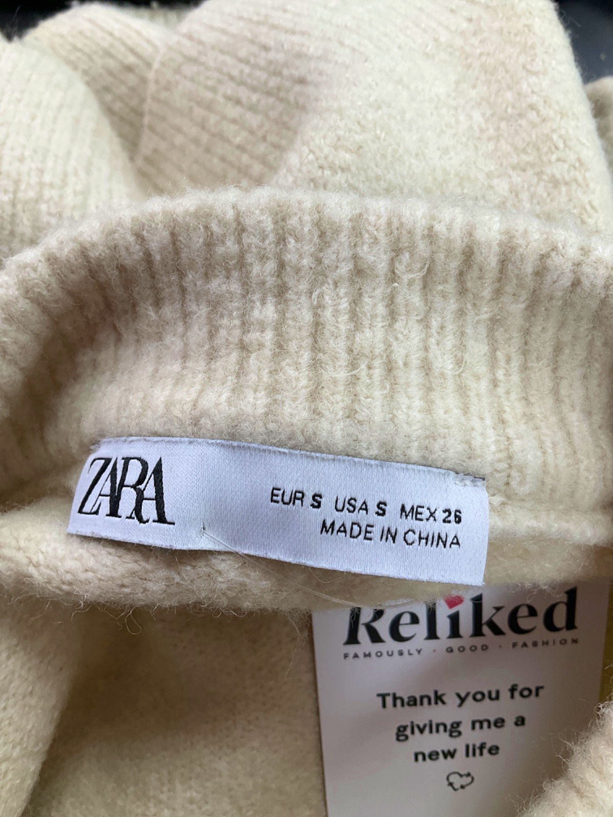 Zara Beige Cropped Cardigan UK 8