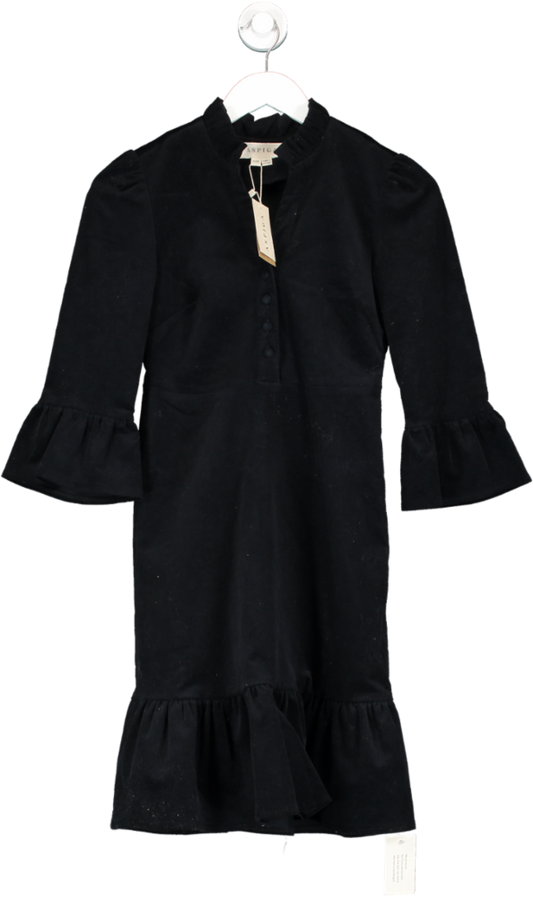 Aspiga Black Percy Short Stretch Corduroy Dress UK XXS