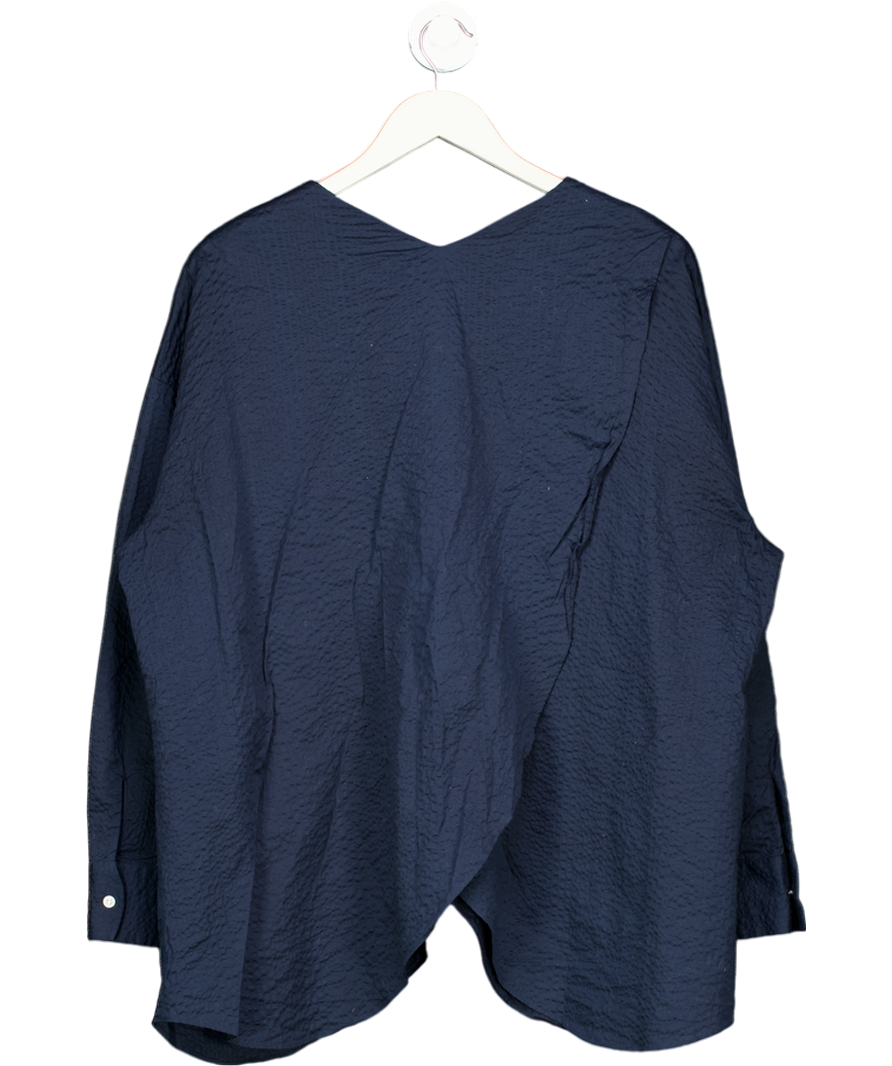 Something To Hold Blue Cotton Tulip Shirt UK L