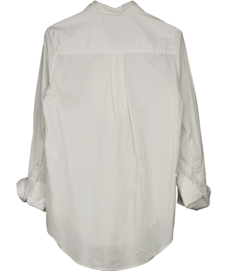 Karen Millen White Longline Tuxedo Shirt UK 6