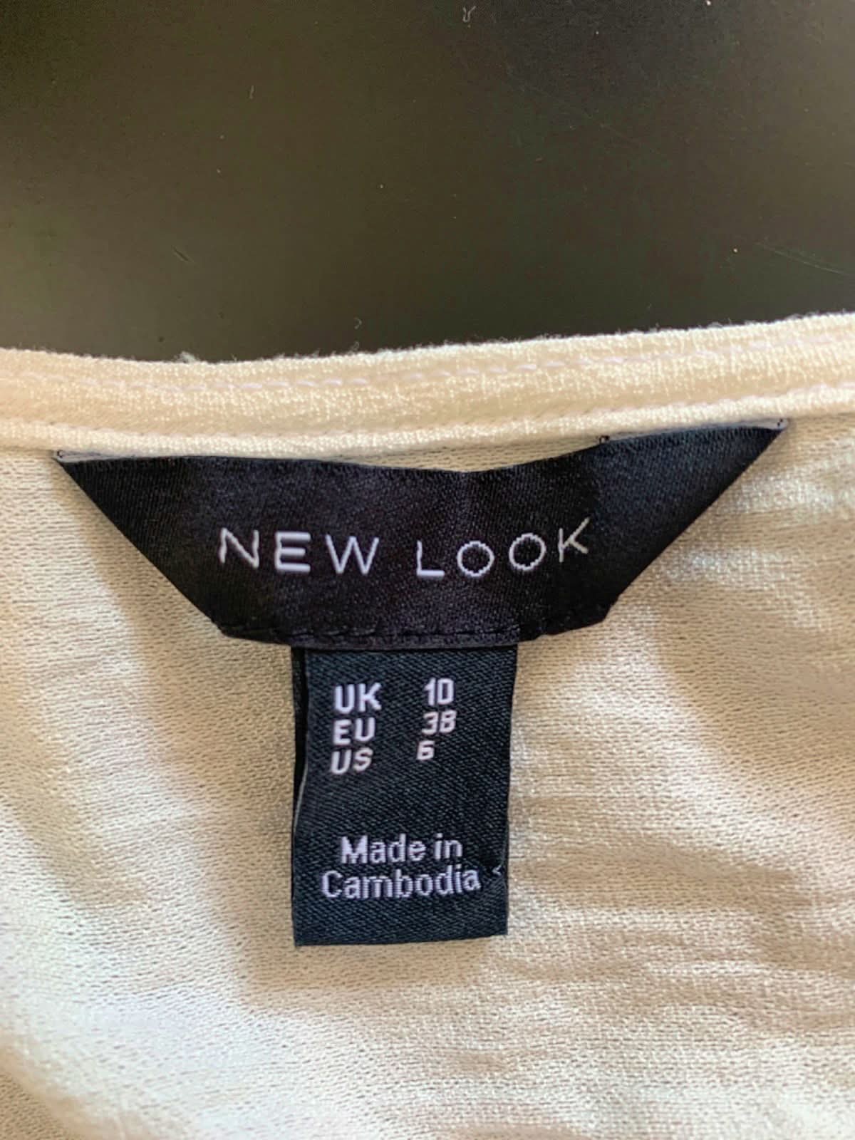 New Look White Sleeveless Buttoned Blouse UK 10