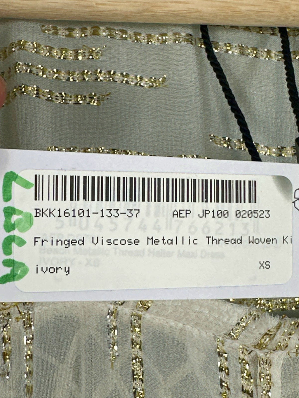 Karen Millen Ivory Fringed Viscose Metallic Thread Woven Kimono UK XS