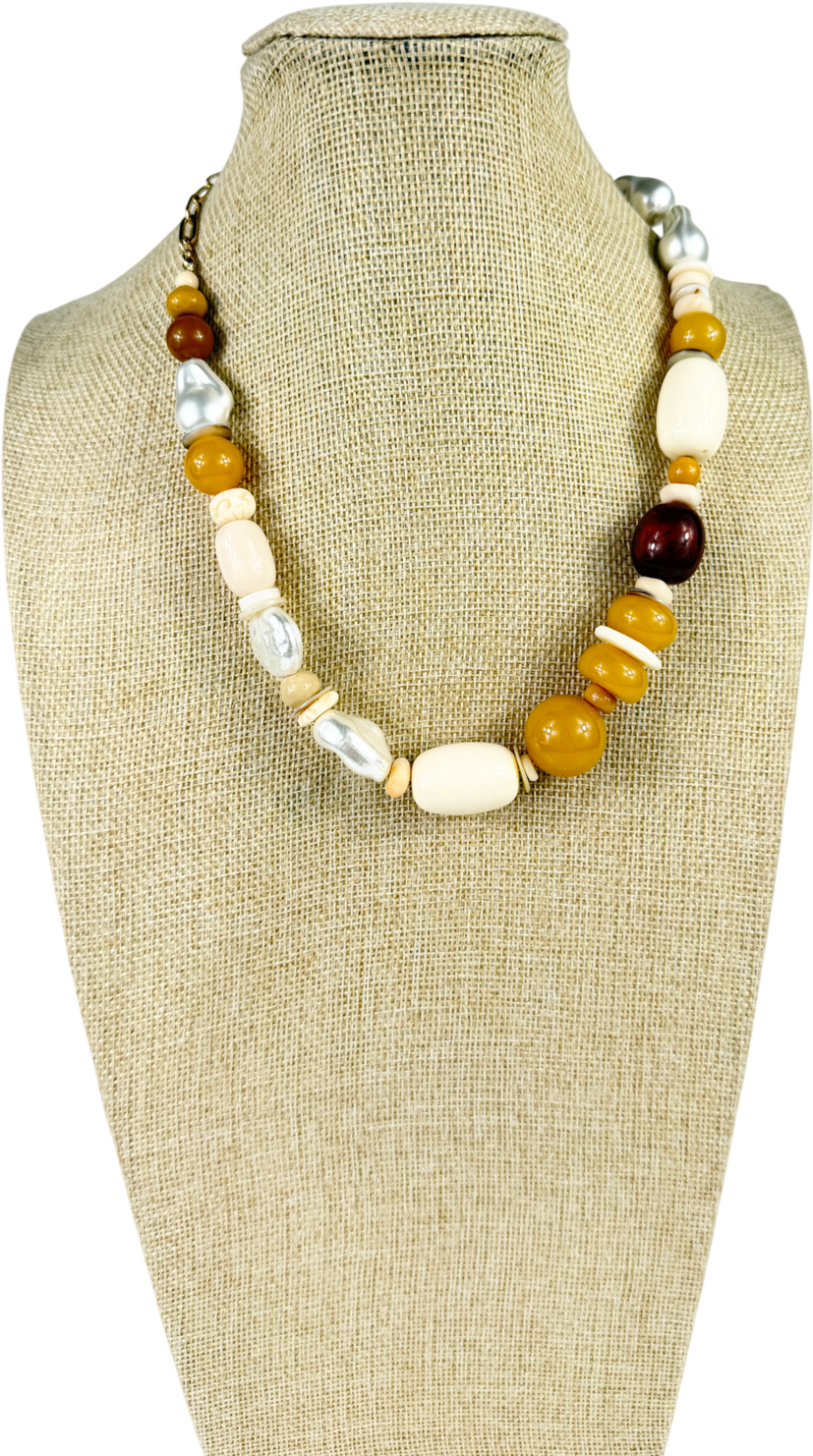 Pilgrim Cream Sun Necklace One Size