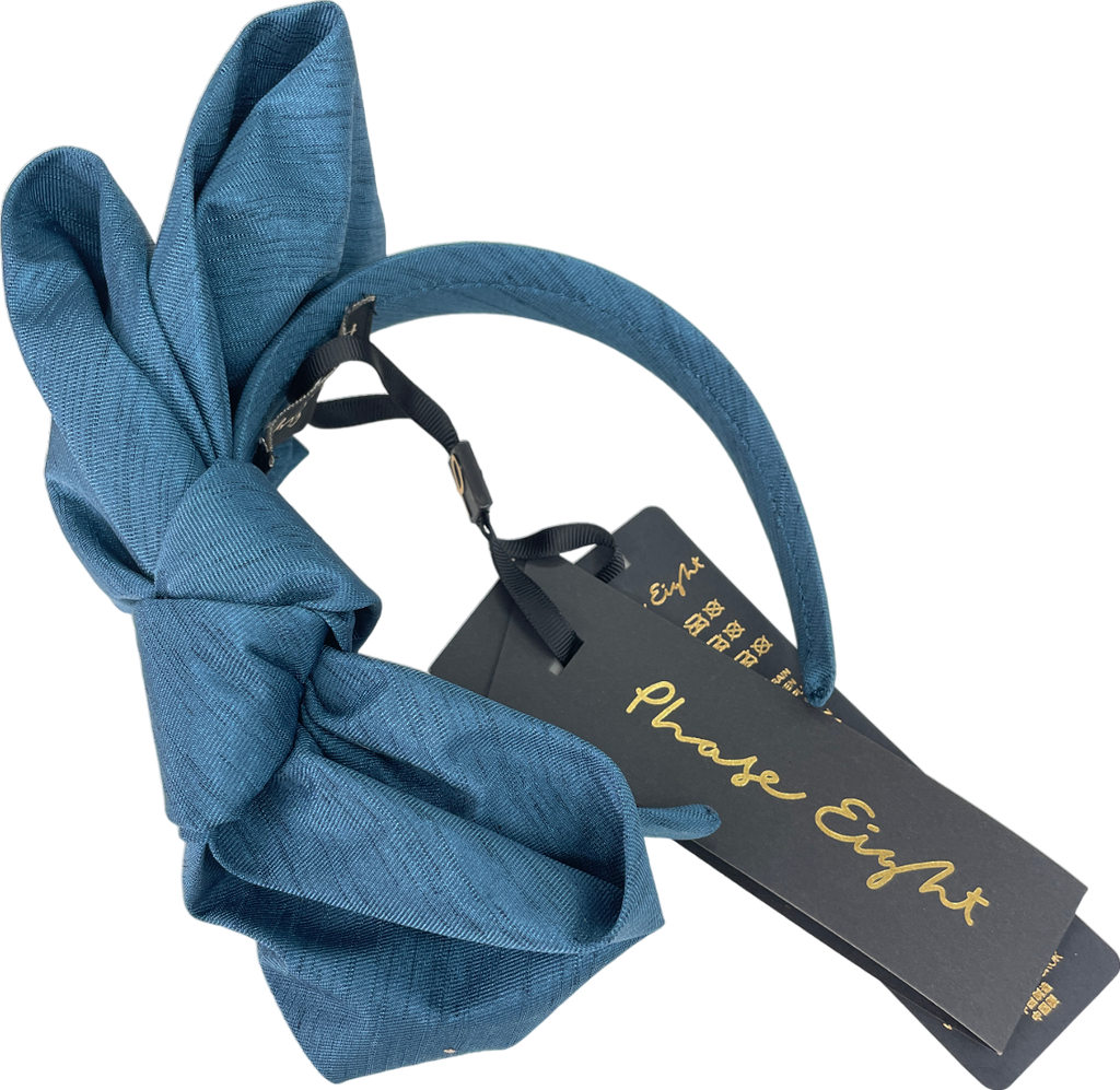 Phase Eight Blue Silk Bow Headband Bnwt One Size