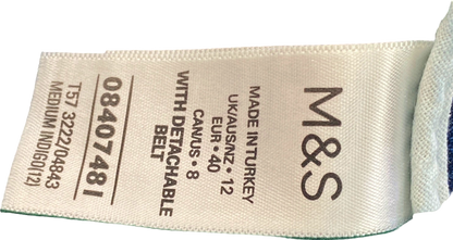 M&S Blue Paperbag Denim Shorts with Belt UK 12