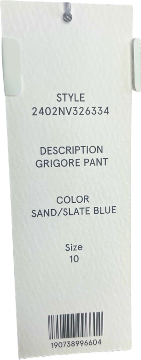 Veronica Beard Sand/Slate Blue Grigore Pant UK Size 10
