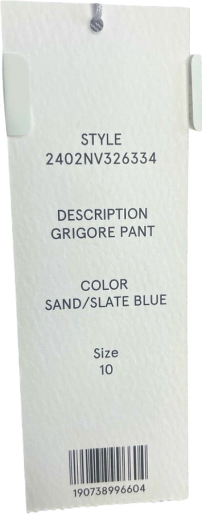 Veronica Beard Sand/Slate Blue Grigore Pant UK Size 10