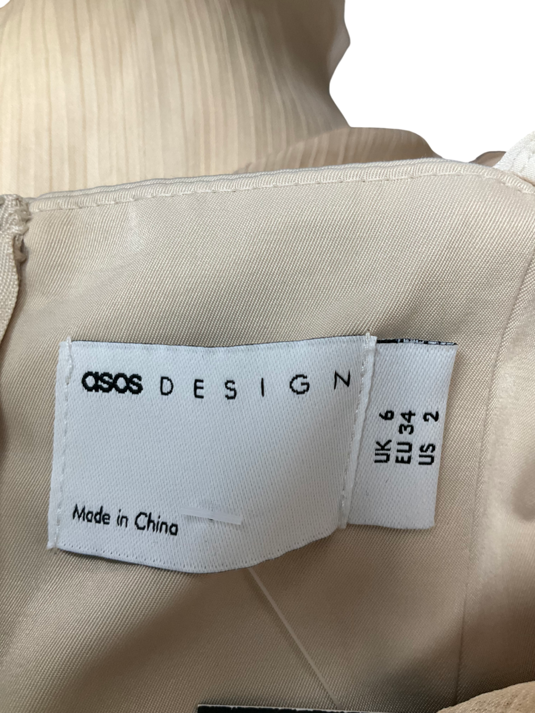 ASOS Beige Corset Collared Chiffon Mini Dress UK 6