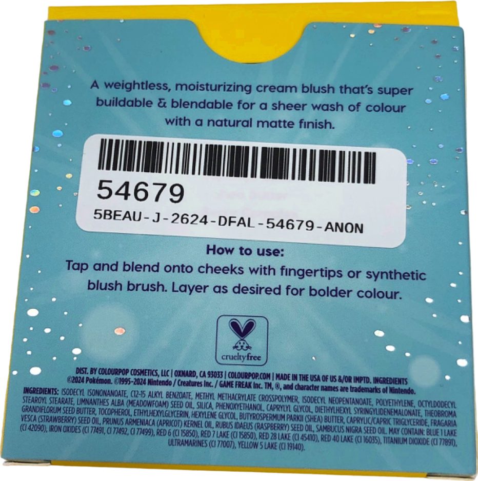ColourPop Pokémon Instant Crush Cream Blush Metronome 5.2g