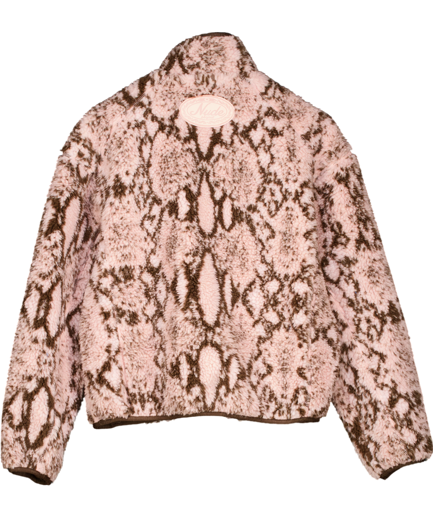 Nude Project Pink Snake Sherpa Jacket UK S