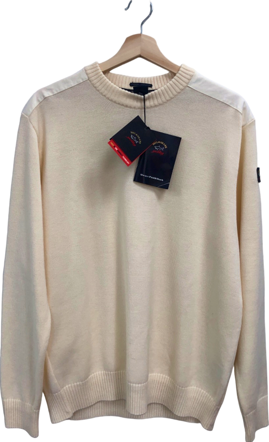 Paul & Shark Cream Yachting Cool Touch Sweater L