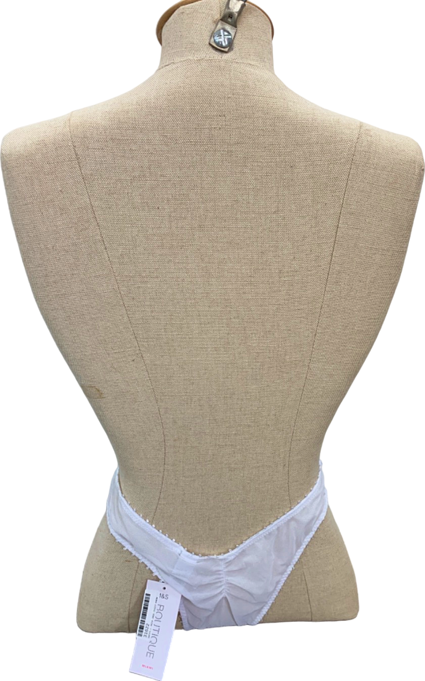 M&S White Blue Boutique Miami Lace Thong UK 8