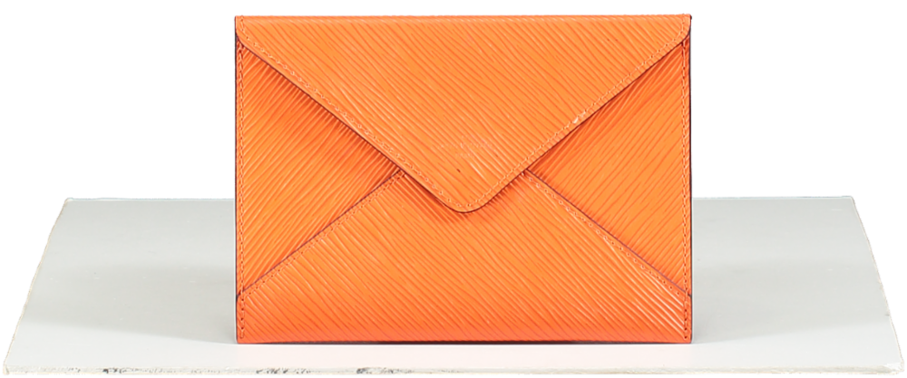 Louis Vuitton Orange Leather Envelope Clutch UK XS