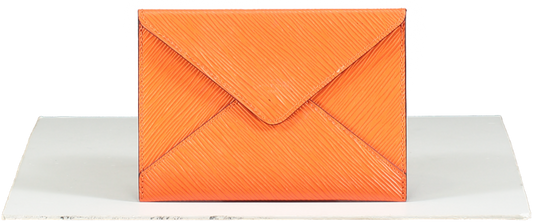 Louis Vuitton Orange Leather Envelope Clutch UK XS