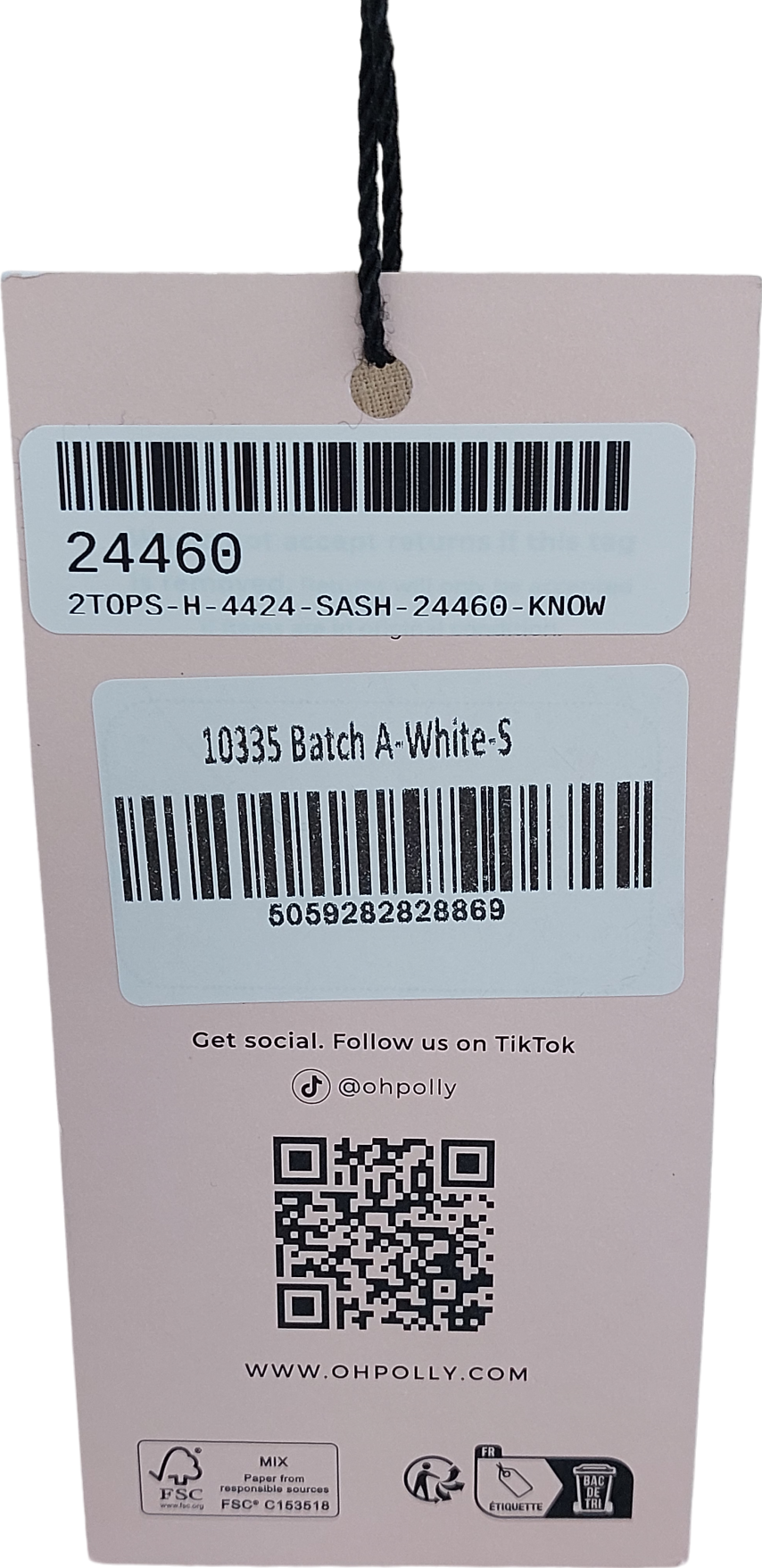 Oh Polly White Soft Rib Backless Crop Top UK S