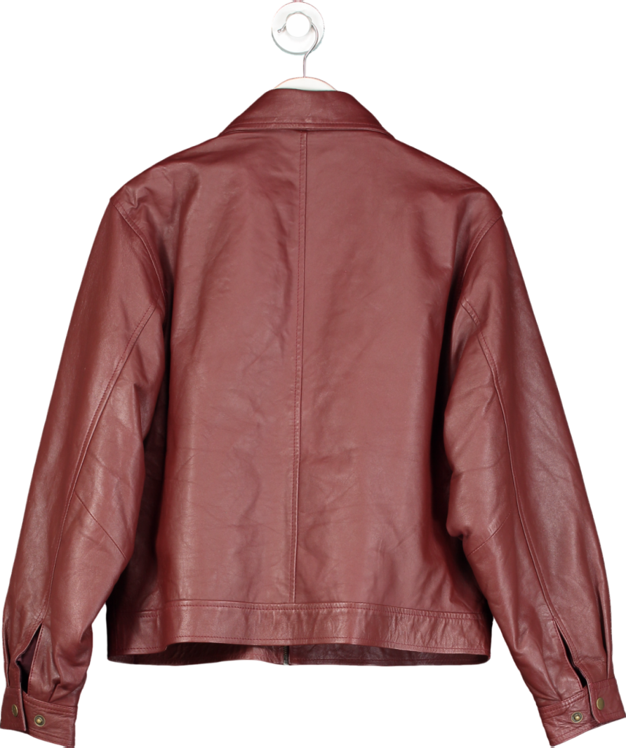 In my element Red Aries Dark Burgundy Leather Jacket UK M